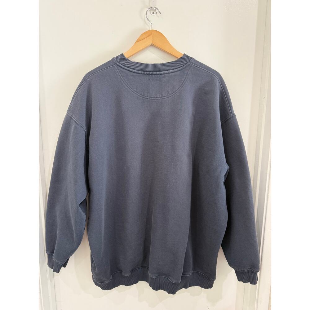 Anine Bing Tyler BING Varsity Chenille Oversized Sweatshirt Navy Slouchy Size XL - Picture 4 of 12